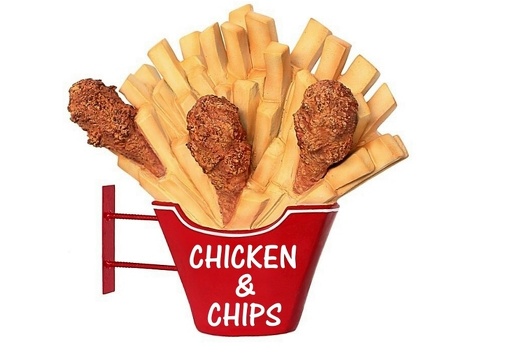 JBTH285 WALL MOUNTED DELICIOUS LOOKING FRIED CHICKEN CHIPS ADVERTISING DISPLAY 1