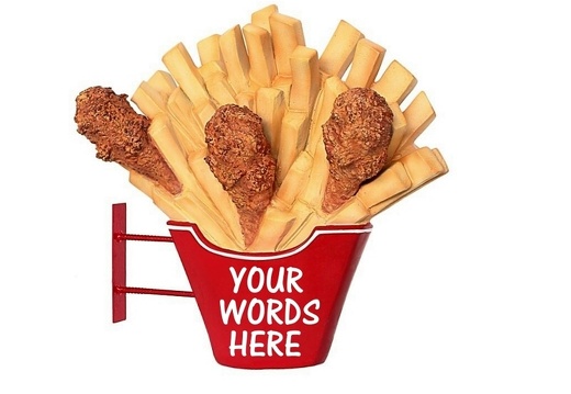 JBTH285 WALL MOUNTED DELICIOUS LOOKING FRIED CHICKEN CHIPS ADVERTISING DISPLAY 2