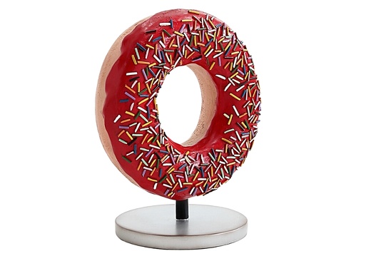 JBTH297 DELICIOUS LOOKING RED TOPPING DOUGHNUT COUNTER TOP ADVERTISING DISPLAY