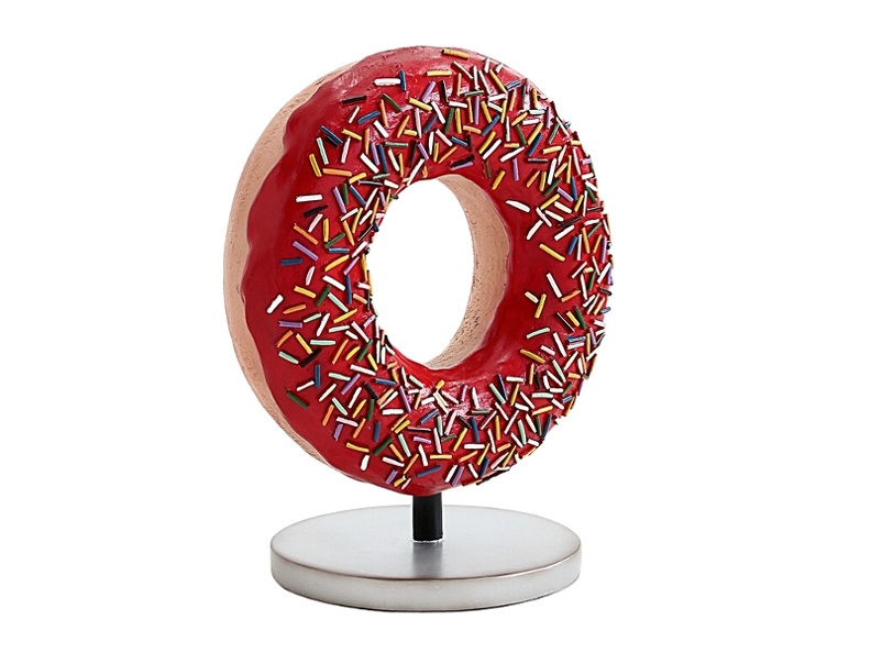 JBTH297_DELICIOUS_LOOKING_RED_TOPPING_DOUGHNUT_COUNTER_TOP_ADVERTISING_DISPLAY.JPG
