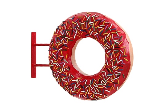 JBTH298 WALL MOUNTED DELICIOUS LOOKING RED TOPPING DOUGHNUT WALL MOUNTED ADVERTISING DISPLAY