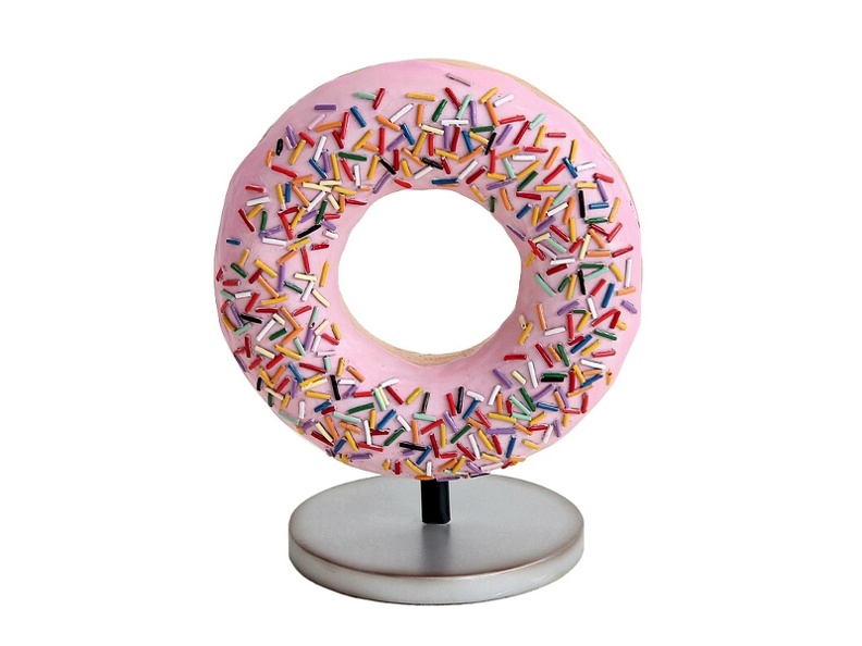 JBTH301_DELICIOUS_LOOKING_PINK_TOPPING_DOUGHNUT_COUNTER_TOP_ADVERTISING_DISPLAY_1.JPG