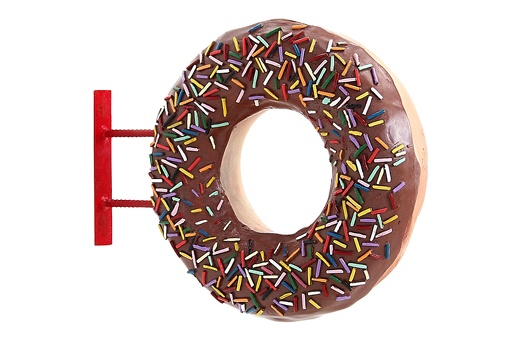 JBTH304 WALL MOUNTED DELICIOUS LOOKING LIGHT BROWN TOPPING DOUGHNUT WALL MOUNTED ADVERTISING DISPLAY