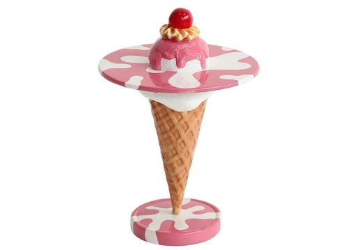 JBTH377 DELICIOUS LOOKING PINK ICE CREAM TABLE RED CHERRY TOPING ALL FLAVORS AVAILABLE