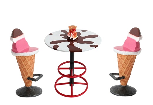 JBTH378E DELICIOUS LOOKING CHOCOLATE TABLE TOPING 2 ICE CREAM CHAIRS ALL FLAVORS AVAILABLE