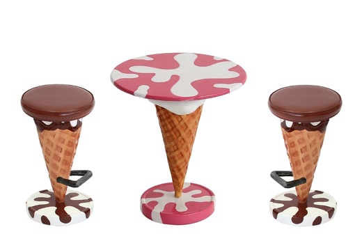 JBTH379A DELICIOUS PINK ICE CREAM TABLE 2 CHAIRS ALL FLAVORS AVAILABLE