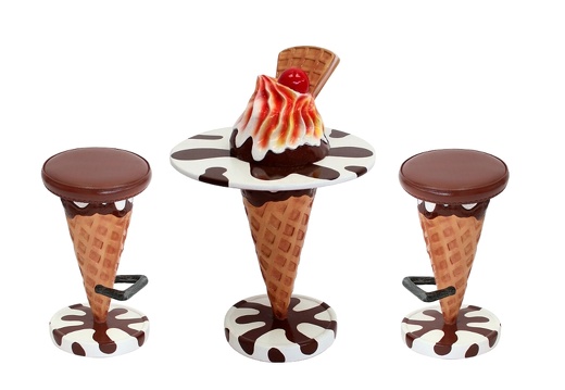JBTH379D DELICIOUS CHOCOLATE ICE CREAM TABLE WITH TOPING 2 CHAIRS ALL FLAVORS AVAILABLE