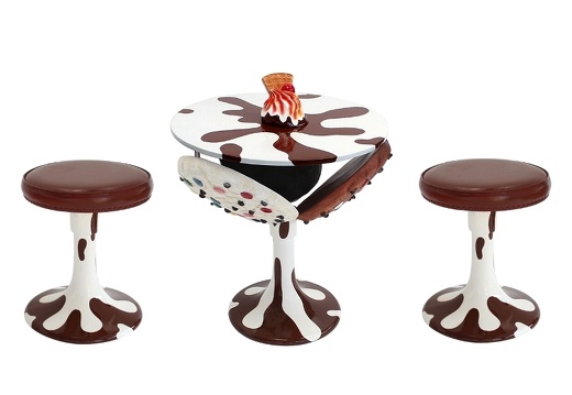 JBTH380C DELICIOUS LOOKING CHOCOLATE CHIP COOKIE TABLE 2 STOOLS- ANY CHOCOLATE COLOR AVAILABLE