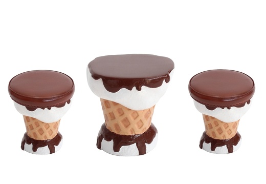 JBTH381B DELICIOUS LOOKING CHOCOLATE ICE CREAM STOOLS X 2 TABLE SET ALL FLAVORS AVAILABLE