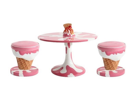 JBTH382 DELICIOUS LOOKING ICE CREAM COLORED TABLE 2 DELICIOUS LOOKING ICE CREAM CHAIRS ALL ICE CREAM COLORS AVAILABLE
