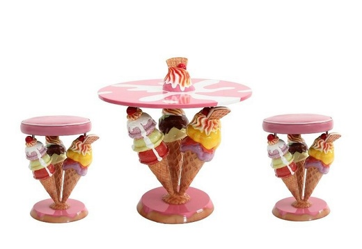 JBTH390 DELICIOUS LOOKING ICE CREAM TABLE WITH 3 ICE CREAMS 2 ICE CREAM CHAIRS ALL ICE CREAM COLORS AVAILABLE