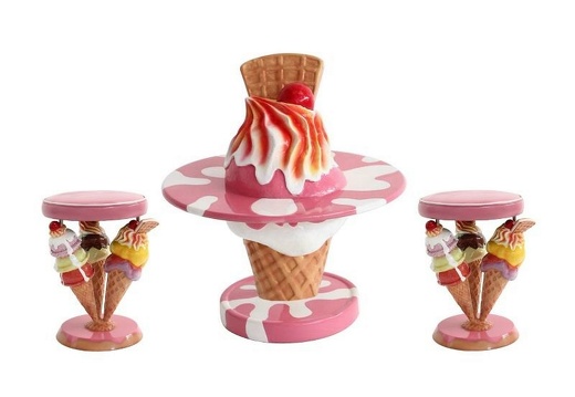 JBTH394 DELICIOUS LOOKING LARGE ICE CREAM TABLE 2 ICE CREAM CHAIRS ALL ICE CREAM COLORS AVAILABLE