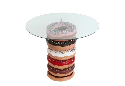JBTH416 DELICIOUS LOOKING CHOCOLATE DOUGHNUT TABLE LARGE GLASS TOP