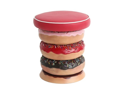 JBTH420 DELICIOUS LOOKING BROWN RED PINK CHOCOLATE DOUGHNUT STOOL