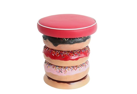 JBTH421 DELICIOUS LOOKING PINK RED BROWN CHOCOLATE DOUGHNUT STOOL