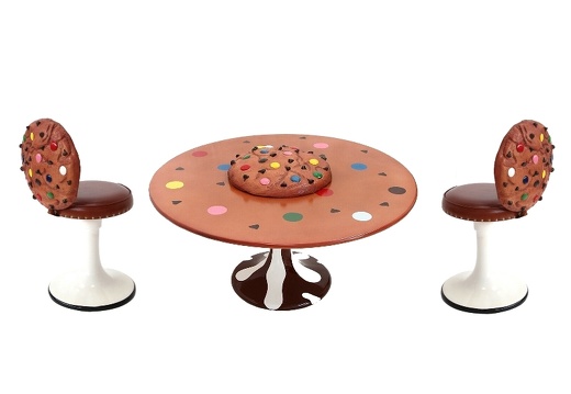 JBTH427B LARGE DELICIOUS LOOKING COOKIE TABLE WITH CENTER COOKIE DISPLAY 2 COOKIE CHAIRS