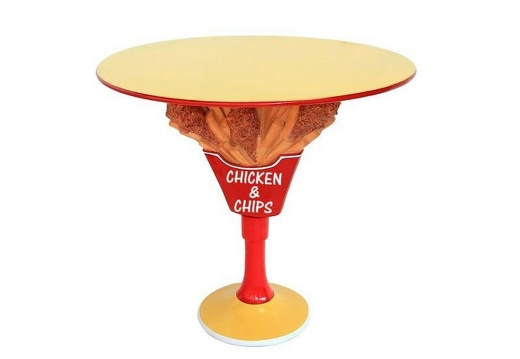 JJ156 DELICIOUS LOOKING CHICKEN CHIPS TABLE LARGE TOP ANY WORDS PAINTED 2