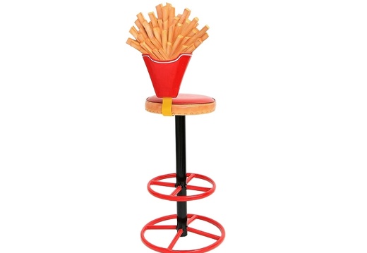 JJ173 FRENCH FRIES CHIPS STOOL RED CUSHION BACK REST 1