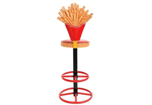 JJ173 FRENCH FRIES CHIPS STOOL RED CUSHION BACK REST 2