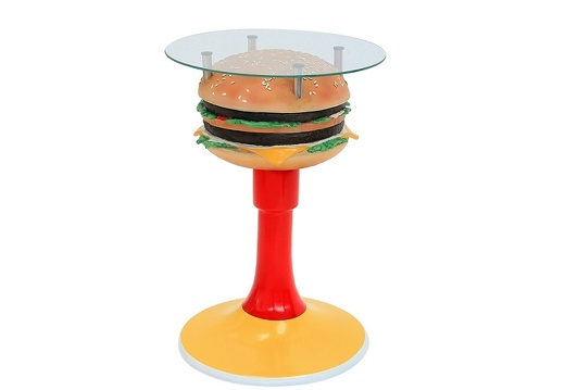 JJ174 DELICIOUS LOOKING DOUBLE CHEESE BURGER TABLE GLASS TOP 1