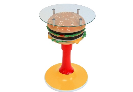 JJ174 DELICIOUS LOOKING DOUBLE CHEESE BURGER TABLE GLASS TOP 2