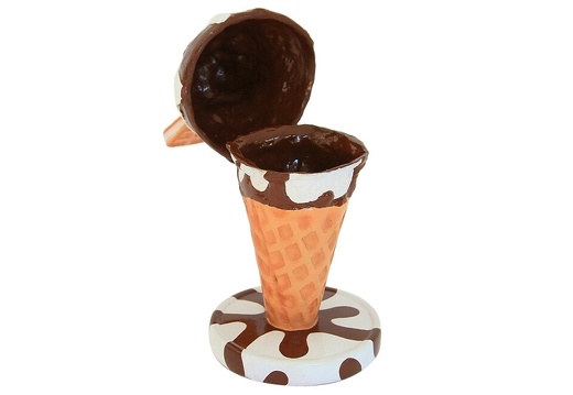 JJ185 DELICIOUS CHOCOLATE ICE CREAM WITH WAFFLE CHERRY FUNCTIONAL BIN 3 FOOT TALL 3