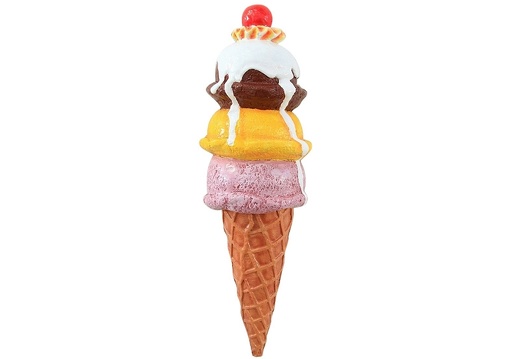 JJ188 DELICIOUS HALF ICE CREAM WITH CREAM CHERRY ADVERTISING DISPLAY 18 INCH WALL MOUNTED