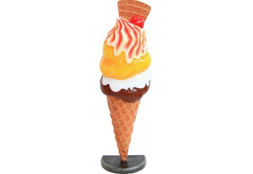 JJ192 DELICIOUS HALF ICE CREAM WITH WAFFLE CHERRY ADVERTISING DISPLAY 18 INCH 1