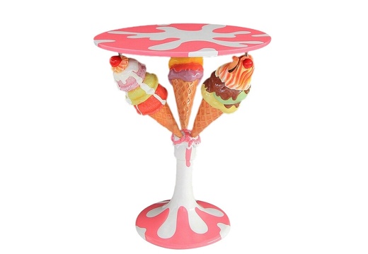 JJ195 DELICIOUS LOOKING 3 TIER ICE CREAM TABLE PINK EFFECT TOPPING