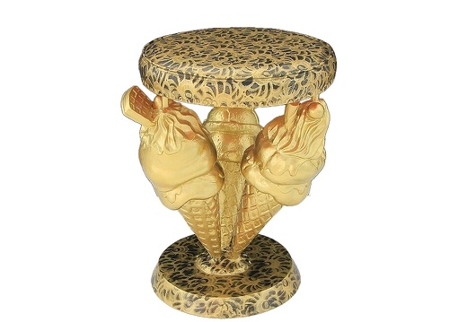 JJ196 DELICIOUS LOOKING GOLD 3 TIER ICE CREAM STOOL