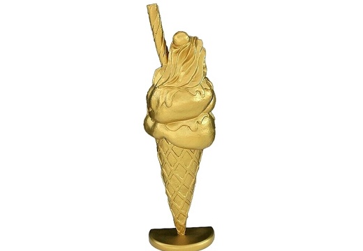 JJ204 GOLD HALF ICE CREAM WITH FLAKE CHERRY ADVERTISING DISPLAY 18 INCH 1