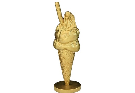 JJ210 GOLD ICE CREAM WITH FLAKE CHERRY ADVERTISING DISPLAY 18 INCH