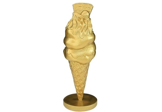 JJ214 GOLD ICE CREAM WITH WAFFLE CHERRY ADVERTISING DISPLAY 18 INCH
