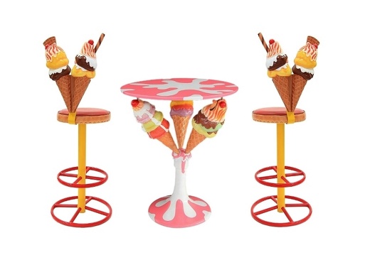JJ405 DELICIOUS LOOKING 3 TIER ICE CREAM TABLE 2 ICE CREAM CHAIRS