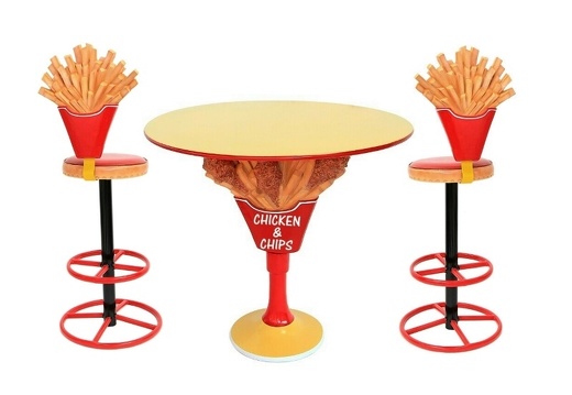 JJ406 CHICKEN CHIPS TABLE 2 FRENCH FRIES CHIPS CHAIRS