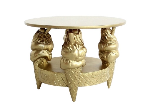 JJ562A DELICIOUS LOOKING 4 GOLD CONE ICE CREAM TABLE 1