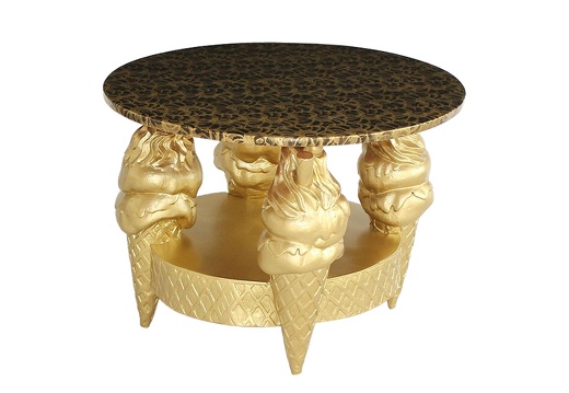 JJ562A DELICIOUS LOOKING 4 GOLD CONE ICE CREAM TABLE 2