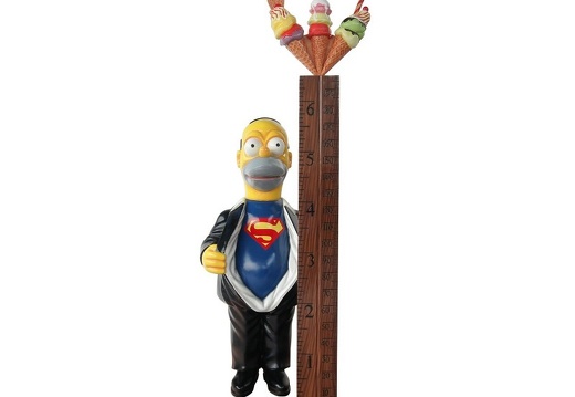 N408 FUNNY HOMER SIMPSON WITH SUPERMAN SHIRT HOW TALL ARE YOU RULER WITH ICE CREAM TOP   1