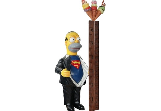 N408 FUNNY HOMER SIMPSON WITH SUPERMAN SHIRT HOW TALL ARE YOU RULER WITH ICE CREAM TOP   2