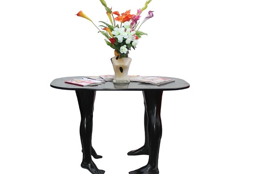 JBF014A MALE FEMALE BLACK LEGS DINNING TABLE ANY COLOUR MADE