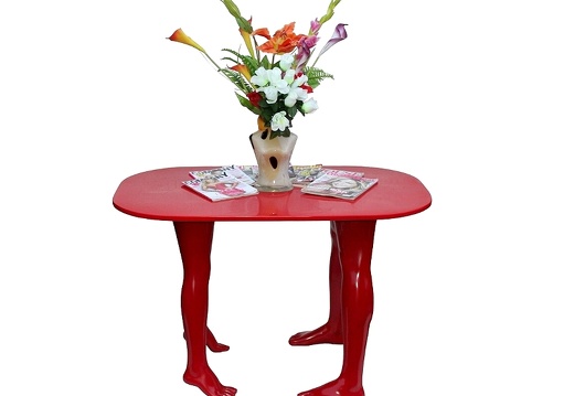 JBF014  MALE FEMALE RED LEGS DINNING TABLE ANY COLOUR MADE
