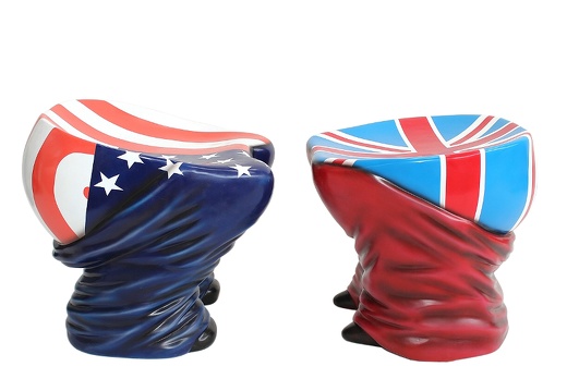 JBF072 FUNNY HIS HERS BOTTOM STOOLS ANY FLAGS DESIGNS PAINTED 2