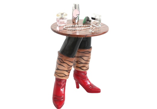 JBF079 SEXY HIGH HEEL RED BOOT SIDE TABLE 1