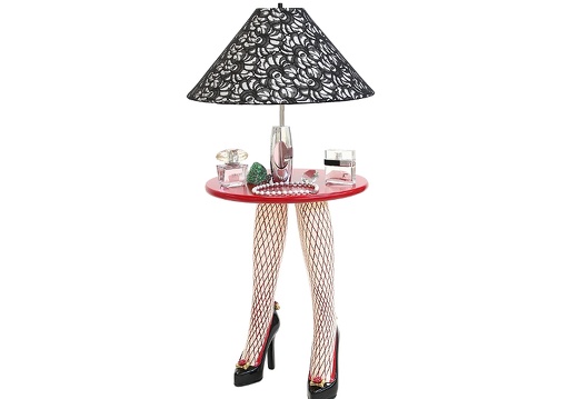 JBF085 SEXY STOCKING LEGS LAMP STAND RED FISHNET SEAMED STOCKINGS 1