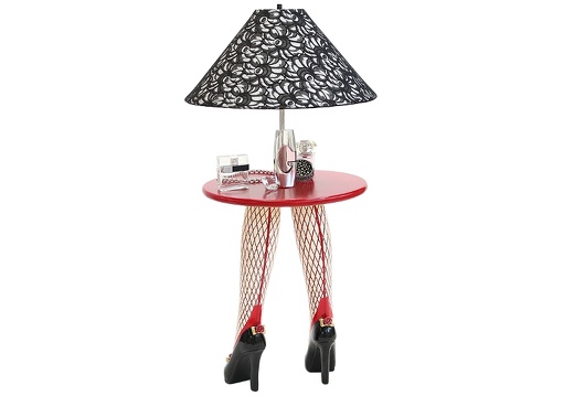 JBF085 SEXY STOCKING LEGS LAMP STAND RED FISHNET SEAMED STOCKINGS 2