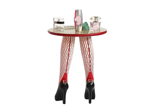 JBF088 SEXY STOCKING LEGS SIDE TABLE RED SEAMED FISHNET STOCKINGS 2
