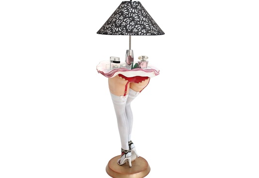 JBF096 SEXY STOCKINGS LEGS PERFUME ACCESSORY DISPLAY STAND BLACK LACE LAMP WHITE SEAMED STOCKING 2