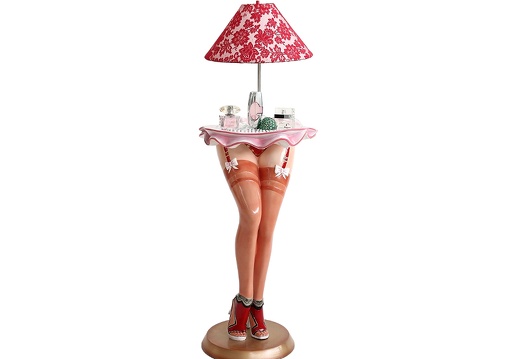 JBF097 SEXY STOCKINGS LEGS PERFUME ACCESSORY DISPLAY STAND RED LACE LAMP BROWN SEAMED STOCKING 1