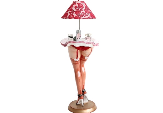 JBF097 SEXY STOCKINGS LEGS PERFUME ACCESSORY DISPLAY STAND RED LACE LAMP BROWN SEAMED STOCKING 2
