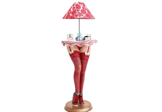 JBF098 SEXY STOCKINGS LEGS PERFUME ACCESSORY DISPLAY STAND RED LACE LAMP RED SEAMED STOCKING 1
